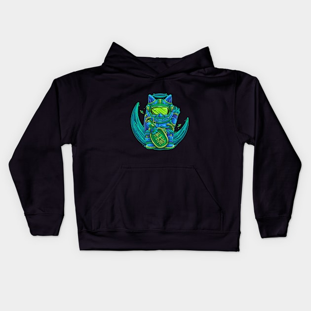 SPACE ASTRO LUCKY CAT ORNAMENT Kids Hoodie by Startwork